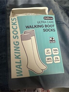 Ultra Care Walking Boot Socks - Blue (2 Pairs)